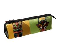VAPOKF Bolsa para bolígrafos con símbolos tribales étnicos africanos, bolsa compacta con cremallera, multicolor, 5.5 ×6 ×20CM/2.2x2.4x7.9 in, Organizador de bolsas