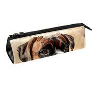 VAPOKF Bolsa para bolígrafos de perro boxeador marrón, bolsa de papelería, bolsa de cosméticos, bolsa compacta con cremallera