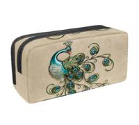 VAPOKF Bolsa para bolígrafos, estuche para estudiantes para adolescentes y niñas, material escolar: lindo arte del pavo real, multicolor, 2.3x8.2x3.9in/6x21x10cm, organizador de bolsas, Multicolor#1,