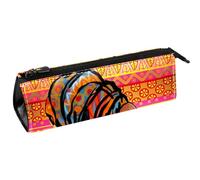 VAPOKF Bolsa para bolígrafos étnicos tribales africanos, bolsa de papelería, bolsa de lápices, bolsa de cosméticos, bolsa compacta con cremallera, multicolor, 5.5 ×6 ×20CM/2.2x2.4x7.9 in, Organizador