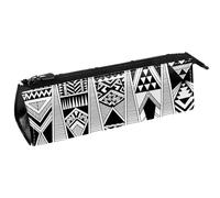 VAPOKF Bolsa para bolígrafos étnicos tribales en blanco y negro, bolsa de papelería, bolsa de lápices, bolsa de cosméticos, bolsa compacta con cremallera, multicolor, 5.5 ×6 ×20CM/2.2x2.4x7.9 in,