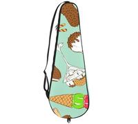VAPOKF Bolsa para raqueta de bádminton, bolsa de raqueta de bádminton, bolsa de paleta para 2 raquetas, diseño de dibujos animados, color crema