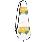 VAPOKF Bolsa para raqueta de bádminton, bolsa de raqueta de bádminton, bolsa de paleta para 2 raquetas, diseño de autobús escolar amarillo de dibujos animados