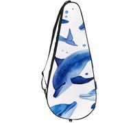 VAPOKF Bolsa para raqueta de tenis, con diseño de delfines para raquetas de tenis, funda para raqueta de tenis, con capacidad para hasta 2 raquetas