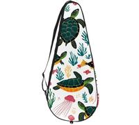 VAPOKF Bolsa para raqueta de tenis con diseño de tortugas marinas, para raquetas de tenis, con capacidad para hasta 2 raquetas
