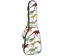 VAPOKF Bolsa para ukelele, funda para ukelele para concierto soprano tenor de 23 pulgadas, 10 mm de grosor, acolchado suave, correas ajustables, dinosaurio T-Rex salvaje jurásico, multicolor,