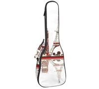 VAPOKF Bolsa para ukelele, funda para ukelele para concierto soprano tenor de 23 pulgadas, 10 mm de grosor, acolchado suave, correas ajustables, bolsa de concierto, Paris France City Landmarls,