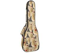 VAPOKF Bolsa para ukelele, funda para ukelele para concierto soprano tenor de 23 pulgadas, 10 mm de grosor, acolchado suave, correas ajustables, bolsa de concierto, perro Yorkshire Terrier,