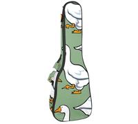 VAPOKF Bolsa para ukelele, funda para ukelele para concierto soprano tenor de 23 pulgadas, 10 mm de grosor, acolchado suave, correas ajustables, gansos blancos, multicolor, 25.9x9x3.1in/66x23x8cm
