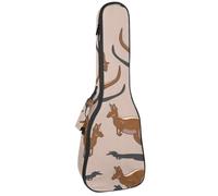 VAPOKF Bolsa para ukelele, funda para ukelele para concierto soprano tenor de 23 pulgadas, 10 mm de grosor, acolchado suave, correas ajustables, canguro australiano y sombra, multicolor,