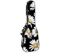 VAPOKF Bolsa para ukelele, funda para ukelele para concierto soprano tenor de 23 pulgadas, 10 mm de grosor, acolchado suave, correas ajustables, bolsa de concierto, margaritas de manzanilla,