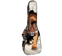 VAPOKF Bolsa para ukelele, funda para ukelele para concierto soprano tenor de 23 pulgadas, 10 mm de grosor, acolchado suave, correas ajustables, bolsa de concierto, Tiger Walk from Destroyed Wall,