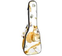 VAPOKF Bolsa para ukelele, funda para ukelele para concierto soprano tenor de 23 pulgadas, 10 mm de grosor, acolchado suave, correas ajustables, bolsa de concierto, Labrador Jack Russell Terrier y