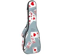 VAPOKF Bolsa para ukelele, funda para ukelele para concierto soprano tenor de 23 pulgadas, 10 mm de grosor, acolchado suave, correas ajustables, bolsa de concierto, naipes que caen, multicolor,