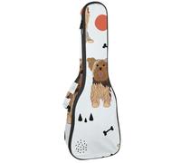 VAPOKF Bolsa para ukelele, funda para ukelele para concierto soprano tenor de 23 pulgadas, 10 mm de grosor, acolchado suave, correas ajustables, bolsa de concierto, perros Yorkshire Terrier,