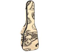 VAPOKF Bolsa para ukelele, funda para ukelele para concierto soprano tenor de 23 pulgadas, 10 mm de grosor, acolchado suave, correas ajustables, bolsa de concierto, rueda de ruleta, corona, dados y