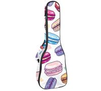 VAPOKF Bolsa para ukelele, funda para ukelele para concierto soprano tenor de 23 pulgadas, 10 mm de grosor, acolchado suave, correas ajustables, macarons de varios sabores, multicolor,
