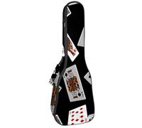 VAPOKF Bolsa para ukelele, funda para ukelele para concierto soprano tenor de 23 pulgadas, 10 mm de grosor, acolchado suave, correas ajustables, bolsa de concierto, tarjetas de póquer que caen,