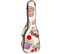 VAPOKF Bolsa para ukelele, funda para ukelele para concierto soprano tenor de 23 pulgadas, 10 mm de grosor, acolchado suave, correas ajustables, bolsa de concierto, pasteles, caramelos, malvaviscos y