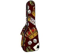 VAPOKF Bolsa para ukelele, funda para ukelele para concierto soprano tenor de 23 pulgadas, 10 mm de grosor, suave acolchada, correas ajustables, bolsa de concierto, corona de rey corona, ruleta, rueda