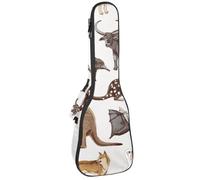 VAPOKF Bolsa para ukelele, funda para ukelele para concierto soprano tenor de 23 pulgadas, 10 mm de grosor, acolchado suave, correas ajustables, bolsa de concierto, animales australianos, canguro,