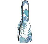 VAPOKF Bolsa para ukelele, funda para ukelele para concierto soprano tenor de 23 pulgadas, 10 mm de grosor, suave acolchada, correas ajustables, bolsa de concierto, acuarela Ser tortuga y estrella de