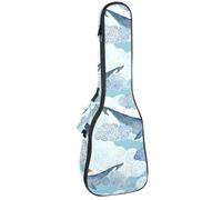 VAPOKF Bolsa para ukelele, funda para ukelele para concierto soprano tenor de 23 pulgadas, 10 mm de grosor, acolchado suave, correas ajustables, ballena marina y historia de chicas, multicolor,