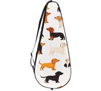 VAPOKF Bolsa sin costuras para raqueta de tenis para perros salchicha para tenis, funda para raqueta de tenis, bolsa de remo, capacidad para hasta 2 raquetas