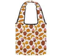 VAPOKF Bolsas de lona con patrón de pastelería francesa, para mujer, bolsa de hombro grande reutilizable para escuela, trabajo, oficina, viajes, compras, casual