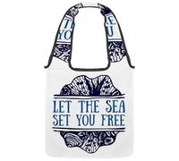 VAPOKF Bolsos de lona con diseño de concha del Día Mundial del Océano, bolsos de hombro para mujer, bolsa de transporte reutilizable grande para escuela, trabajo, oficina, viajes, compras, casual