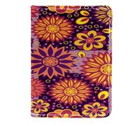 VAPOKF Bright Blossom - Funda de piel para pasaporte (11,5 x 16,5 cm), diseño geométrico floral, multicolor, 11.5x16.5cm/4.5x6.5 in, Vintage