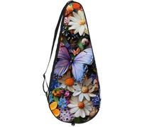 VAPOKF Bright Flowers and Butterfly - Bolsa para raqueta de tenis, funda para raqueta de tenis, bolsa de remo, capacidad para hasta 2 raquetas