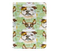 VAPOKF Bulldog and Jack Russell Terrier - Funda de piel para pasaporte de viaje, 11,5 x 16,5 cm, multicolor, 11.5x16.5cm/4.5x6.5 in, Vintage