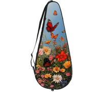 VAPOKF Butterfly Daisy Orchid Wildflowers - Bolsa para raqueta de tenis, funda para raqueta de tenis, bolsa de remo, capacidad para hasta 2 raquetas