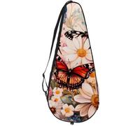 VAPOKF Butterfly on Blossom - Bolsa para raqueta de tenis, funda para raqueta de tenis, funda para raqueta de tenis, con capacidad para hasta 2 raquetas