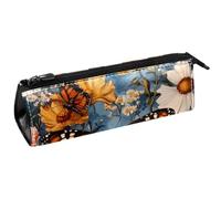 VAPOKF Butterfly on Daisies - Bolsa compacta con cremallera para bolígrafos, artículos de papelería, lápices, cosméticos, bolsa compacta