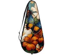 VAPOKF Butterfly on Tropical Hibiscus - Bolsa para raqueta de tenis, funda para raqueta de tenis, bolsa de remo, capacidad para hasta 2 raquetas