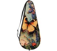 VAPOKF Butterfly Wildflowers - Bolsa para raqueta de tenis, funda para raqueta de tenis, bolsa de remo, capacidad para hasta 2 raquetas