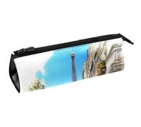 VAPOKF Café Under The Eiffel Tower - Bolsa para bolígrafos, artículos de papelería, lápices, cosméticos, bolsa compacta con cremallera