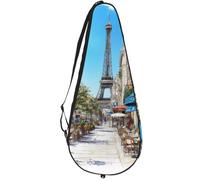 VAPOKF Café Under The Eiffel Tower - Bolsa para raqueta de tenis, funda para raqueta de tenis, bolsa de remo, capacidad para hasta 2 raquetas