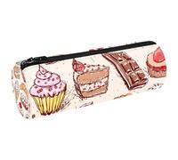 VAPOKF Cakes Candy Marshmallow and Coffee - Estuche de lona para lápices, monedero, bolsa de maquillaje para estudiantes, papelería, escuela, oficina, almacenamiento, multicolor, 20x6.3cm/7.9x2.5in,