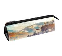 VAPOKF City in Alps of Mozart - Bolsa compacta con cremallera para bolígrafos, lápices, cosméticos, diseño de paisaje, multicolor, 5.5 ×6 ×20CM/2.2x2.4x7.9 in, Organizador de bolsas