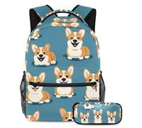 VAPOKF Clever Corgi Dogs - Juego de mochila escolar para adolescentes, niñas, niños, estudiantes, mochila con estuche para lápices para primaria, secundaria, secundaria y secundaria, multicolor, Talla