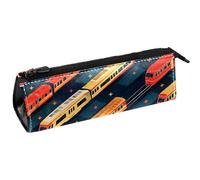 VAPOKF Colorida bolsa para bolígrafos Train on The Road, bolsa de papelería, bolsa de cosméticos, bolsa compacta con cremallera, multicolor, 5.5 ×6 ×20CM/2.2x2.4x7.9 in, Organizador de bolsas