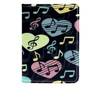 VAPOKF Colorido con clave de música y notas para pasaporte, cartera de viaje, funda de piel para tarjetas, 11,5 x 16,5 cm, multicolor, 11.5x16.5cm/4.5x6.5 in, Vintage