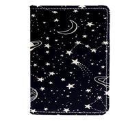 VAPOKF Constellations and Stars Planet Moon - Funda de piel para pasaporte, 11,5 x 16,5 cm, multicolor, 11.5x16.5cm/4.5x6.5 in, Vintage