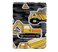 VAPOKF Construction Machines - Funda de piel para pasaporte, 11,5 x 16,5 cm, multicolor, 11.5x16.5cm/4.5x6.5 in, Vintage