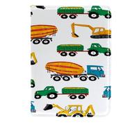 VAPOKF Construction Machines - Funda de piel para pasaporte, diseño de excavadora, 11,5 x 16,5 cm, multicolor, 11.5x16.5cm/4.5x6.5 in, Vintage