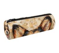 VAPOKF Corgi - Estuche de lona con diseño de perro y pata para lápices, monedero, bolsa de maquillaje para estudiantes, papelería, escuela, oficina, almacenamiento, multicolor, 20x6.3cm/7.9x2.5in,