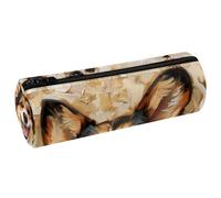 VAPOKF Corgi - Estuche de piel con diseño de perro y pata para lápices, monedero, bolsa de maquillaje para estudiantes, papelería, escuela, oficina, almacenamiento